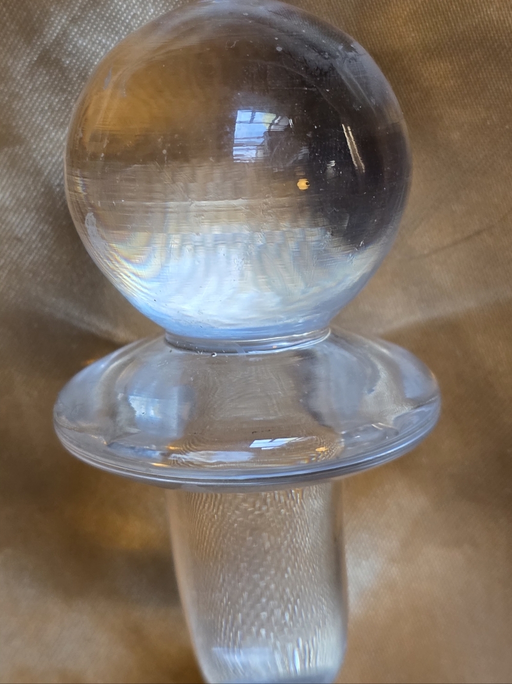 Clear Orb Shaped Vintage Glass Decanter Bottle Stopper